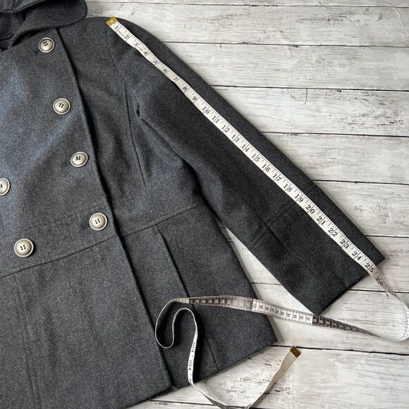 Giacca Hooded pea coat in gray with silver buttons L - Picture 7 of 8